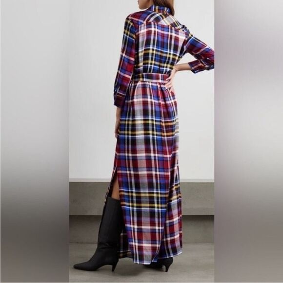 L’Agence Cameron Shirt Dress Plaid Maxi S - Picture 2 of 12